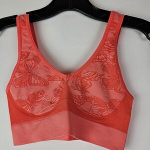 Rhonda Shear Seamless Original Ahh Comfort Bra New NWOT S Wireless Orange Swirl